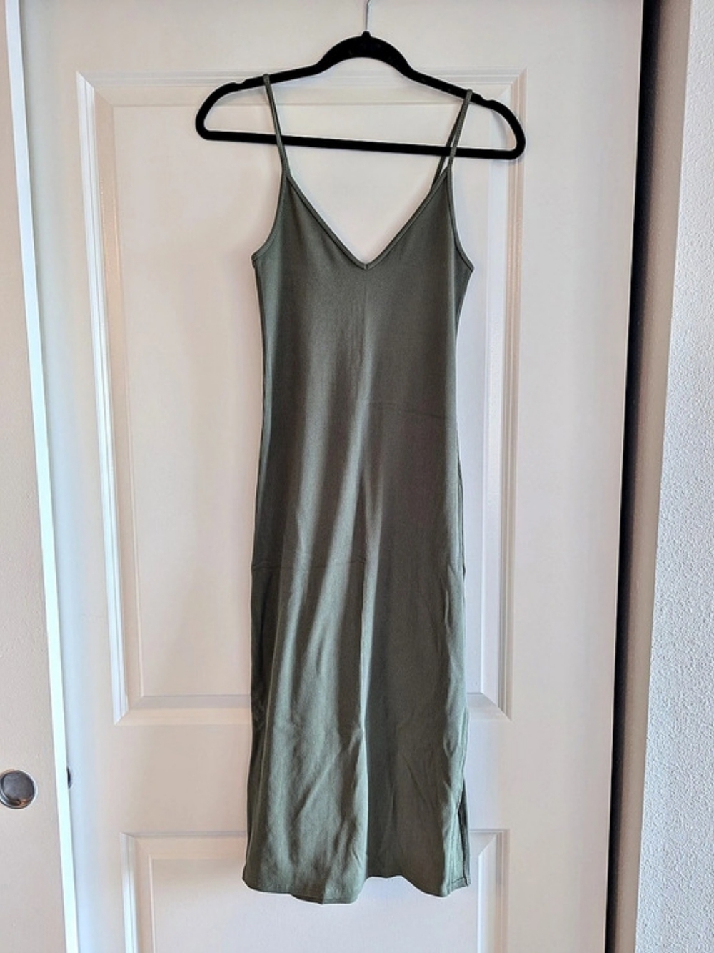 Abercrombie & Fitch Soft A&F Collection Midi Dress Green Small tall